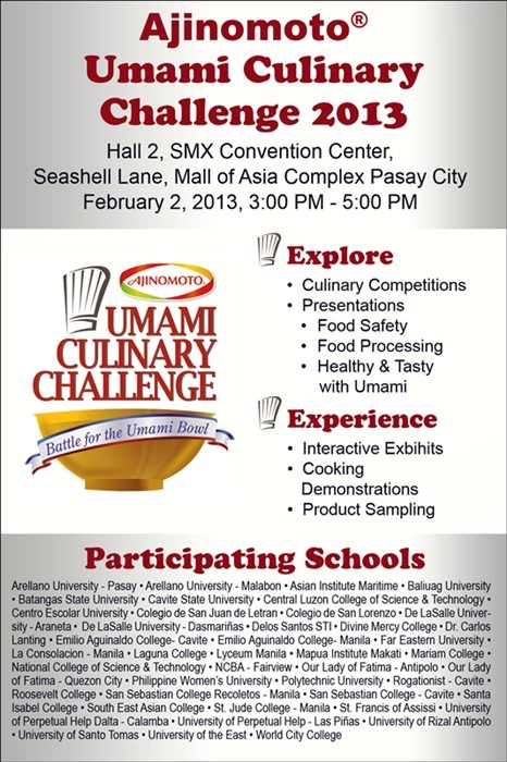 umami culinary challenge 2013 AJINOMOTO® Umami Culinary Challenge 2013