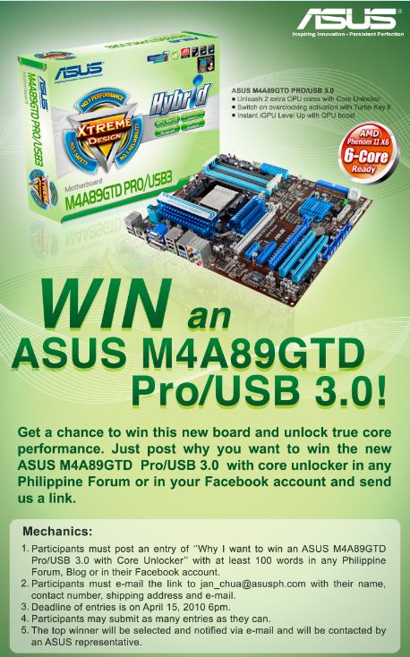 Win an ASUS M4A89GTD Pro/USB 3.0