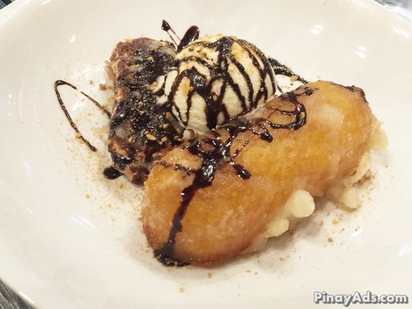 Deep Fried Sponge Cake | Topped with crushed grahams and vanilla ice cream drizzled in chocolate syrup. PHP 195.00