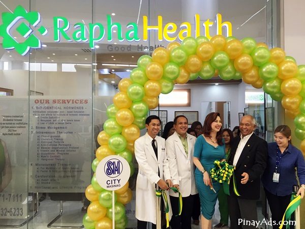 Ribbon Cutting ceremony with Ms. Cory Quirino, Rapha Health owner Dr. Cris Enriquez, and with the staff of Rapha Health Masinag