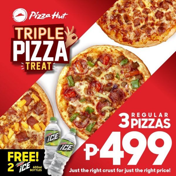 Enjoy three fan-favorite pizzas from Pizza Hut with Triple Pizza Treat ₱499