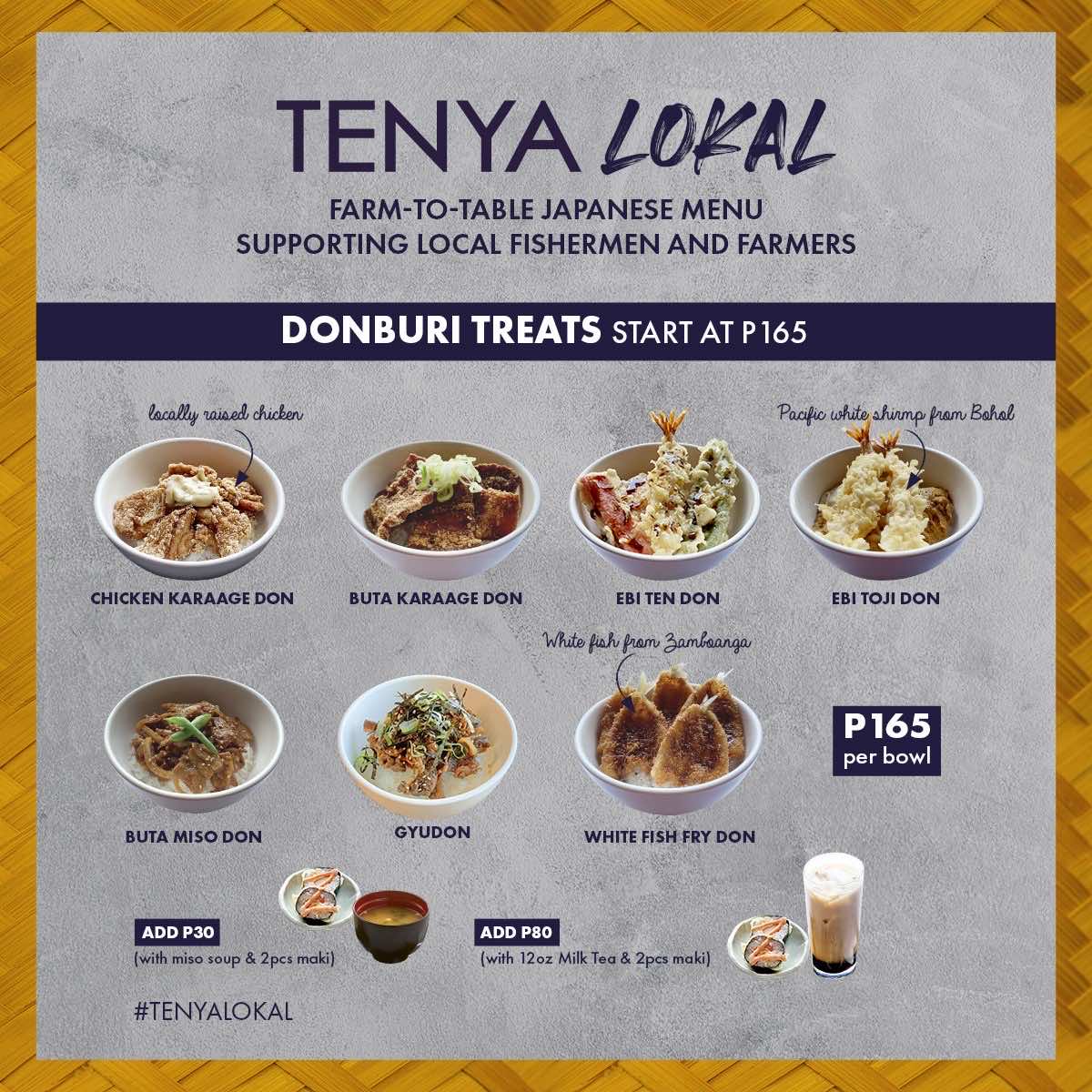 Tenya Launches Farm to Table Japanese Menu to Help Local Farmers and